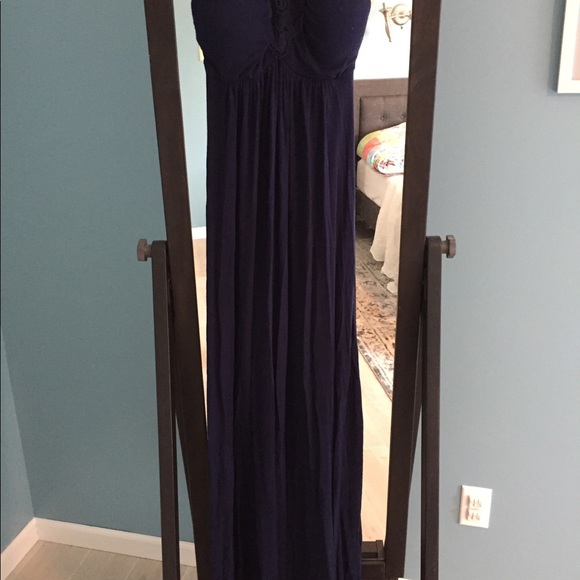 Dark blue maxi dress. - Picture 2 of 3